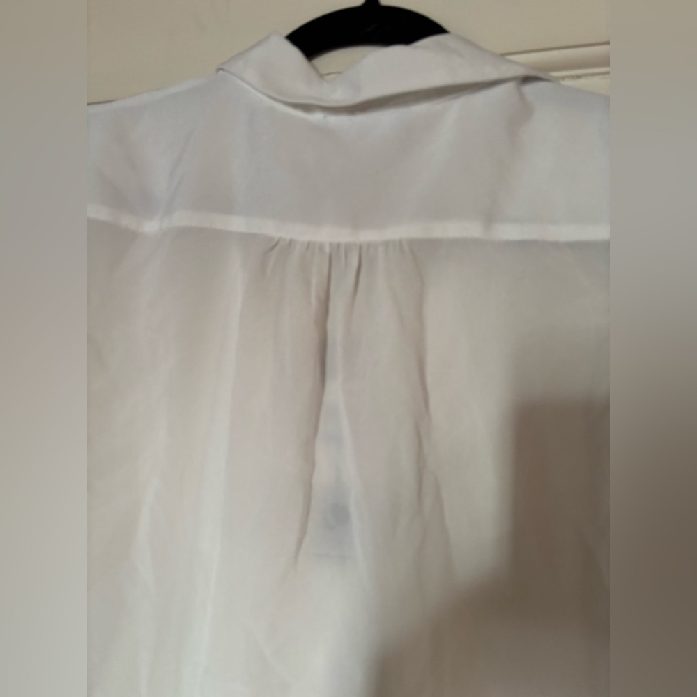NWT Karl Lagerfeld ruffle front button down blouse - Picture 8 of 12